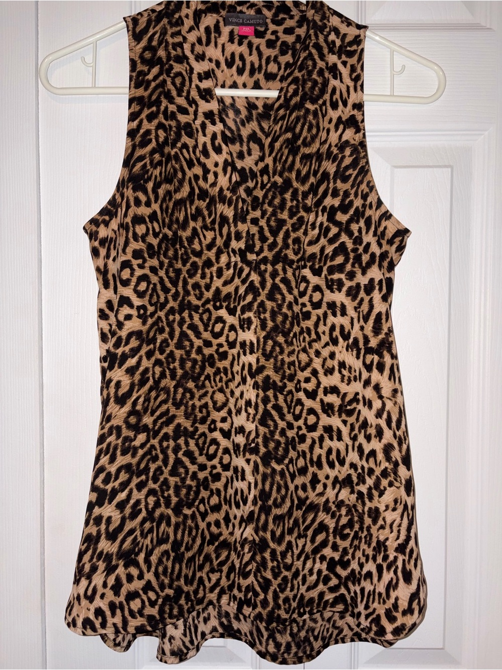 🖤 Vince Camuto Leopard Print Sleeveless Blouse - Brown & Black PXS
